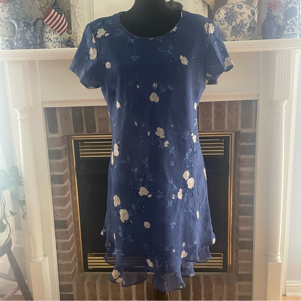 karin stevens Blue Floral Mini Dress